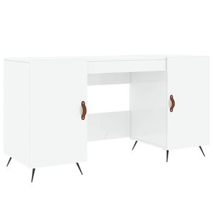 vidaXL Biurko białe z połyskiem, 140x50x75 cm, materiał drewnopochodny