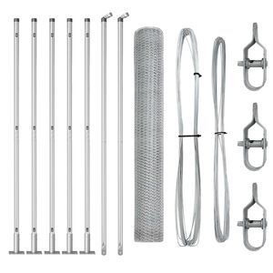 vidaXL Słupek ogrodzeniowy. Srebrny 10 x 0,8 m (siatka 25 mm) Stal
