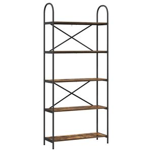 vidaXL P&oacute;łka na książki 5 poziomy 80 x 30 x 183 cm Drewno inżynieryjne