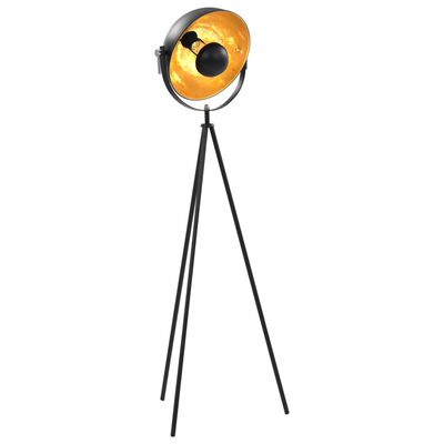 vidaXL Lampa stojąca, E27, czarno-złota, 31 cm
