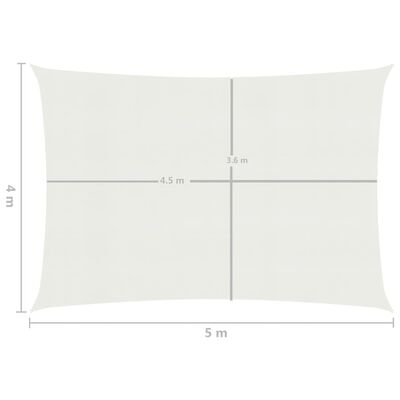 vidaXL Żagiel przeciwsłoneczny, 160 g/m², biały, 4x5 m, HDPE