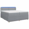 vidaXL Ł&oacute;żko kontynentalne z materacem jasnoszary 200 x 200 cm tkanina