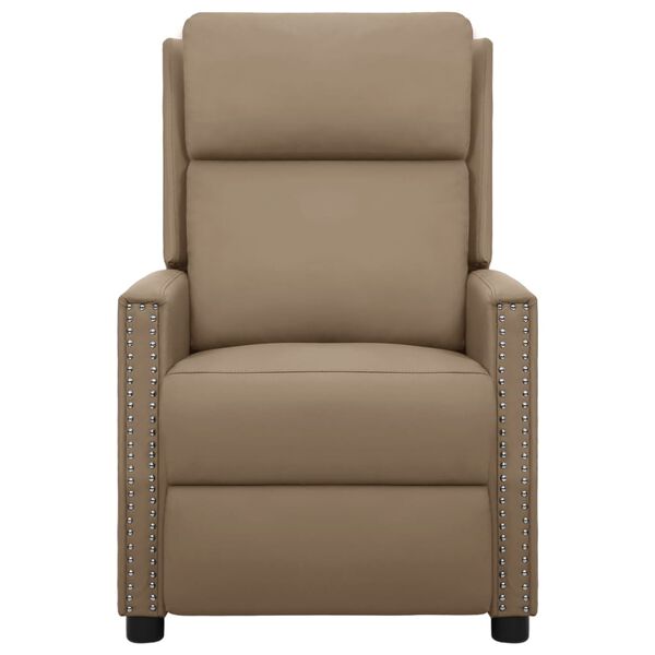 vidaXL Fotel masujący, cappuccino, obity sztuczną sk&oacute;rą