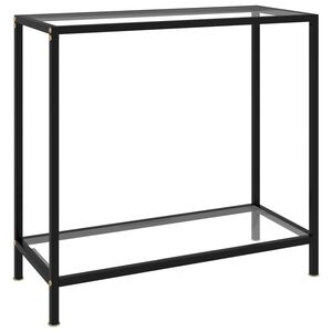 vidaXL Stolik konsolowy, przezroczysty, 80x35x75 cm, szkło hartowane