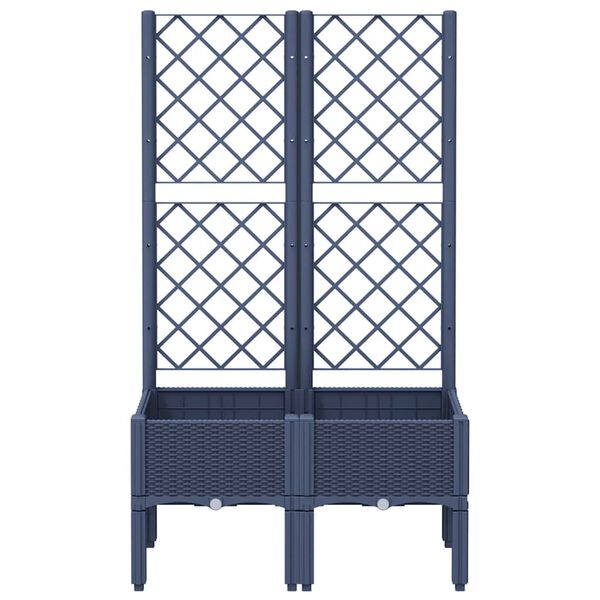 vidaXL Donica ogrodowa z kratką, niebieskoszara, 80x40x142 cm, PP