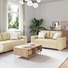 vidaXL Sofa 3 pcs Kremowy 221 x 80 x 80 cm Tkanina lniana
