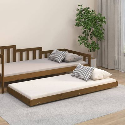 vidaXL Rama łóżka, miodowy brąz, 90x190 cm, lite drewno sosnowe