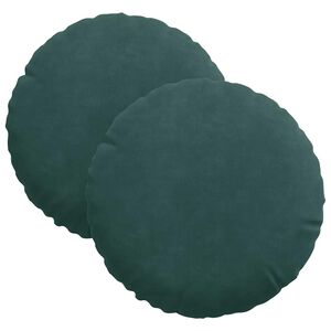 vidaXL Poduszki na siedziska 2 szt. Aksamit Ciemna zieleń &Oslash;30 x 13 cm