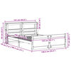 vidaXL Rama ł&oacute;żka z wezgłowiem, biała, 135x190 cm, drewno sosnowe
