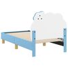 vidaXL Stelaż łóżka dla malucha z oparciem Niebieski 70 x 140 cm PU