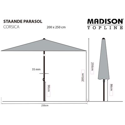 Madison Parasol ogrodowy Corsica, 200x250 cm, szary