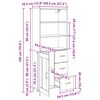vidaXL Highboard z szufladą Dąb rzemieślniczy 69,5 x 34 x 180 cm