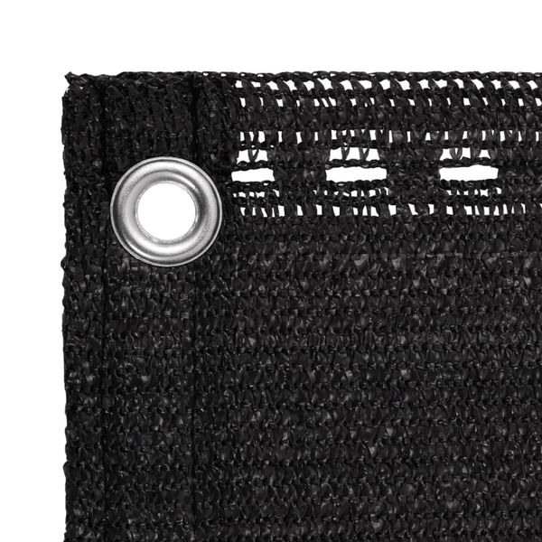 vidaXL Parawan balkonowy, czarny, 90x500 cm, HDPE