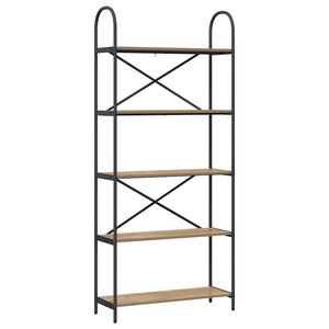 vidaXL P&oacute;łka na książki 5 poziomy 80 x 30 x 183 cm Drewno inżynieryjne