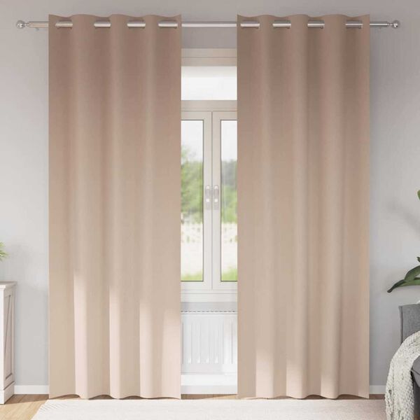 vidaXL Firany blackout z k&oacute;łkami 2 pcs Ciemnoszary 225 x 140 cm