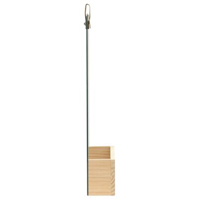 vidaXL Lustro ścienne z półką z litego drewna sosnowego, 23x39,5 cm