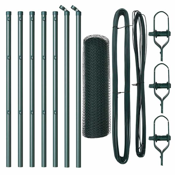 vidaXL Słupek ogrodzeniowy. Zielony 10 x 0,5 m (siatka 13 mm)