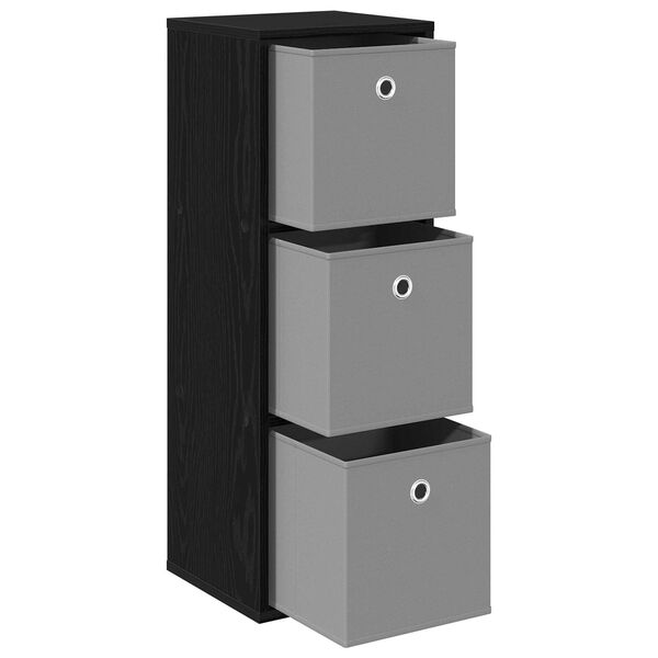 vidaXL Bufet z szufladą Czarny Dąb 30,5 x 27 x 84,5 cm