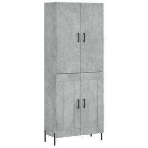 vidaXL Witrynka, szarość betonu 69,5x34x180 cm materiał drewnopochodny