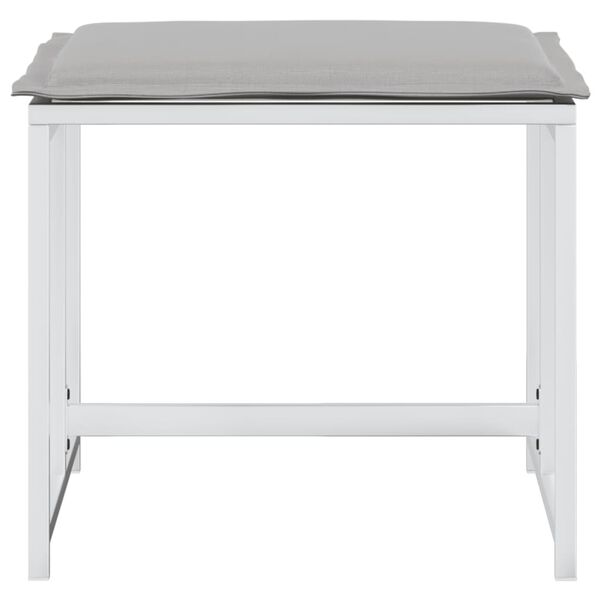 vidaXL Krzesła ogrodowe z poduszkami, 4 szt., białe, stal i textilene