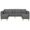 vidaXL Sofa z poduszką 3 pcs Ciemnoszary tkanina