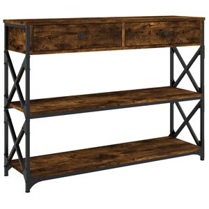 vidaXL Stolik konsolowy, przydymiony dąb, 100x28x75 cm
