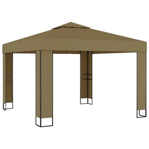 vidaXL Altana z podw&oacute;jnym dachem, 3x3x2,7 m, taupe, 180 g/m&sup2;