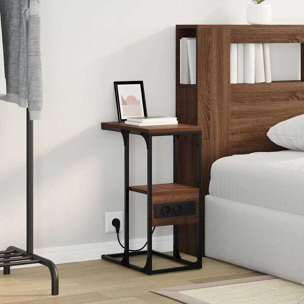 vidaXL Szafka Nocna z szufladą Brązowy dąb 41.5 x 26 x 60.5 cm