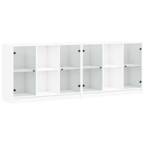 vidaXL Biblioteczka z drzwiczkami, biała, 204x37x75 cm