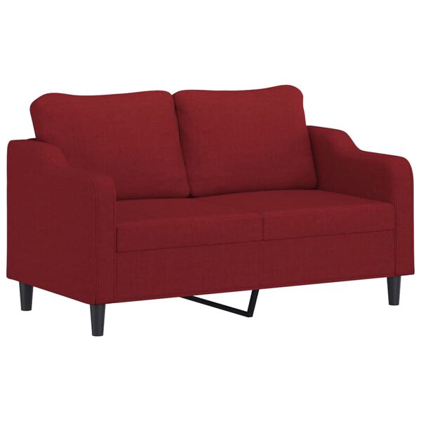 vidaXL 2-osobowa sofa wypoczynkowa z poduszkami, bordowa, 140 cm