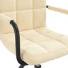 vidaXL Obrotowe krzesło stołowe, kremowe, obite aksamitem