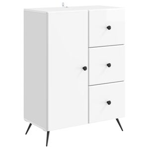vidaXL Bufet Biały wysoki połysk 66 x 34,5 x 90 cm Drewno inżynieryjne