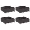vidaXL Krawężnik do trawnika 4 szt. 100 x 100 x 35 cm Stal Czarny