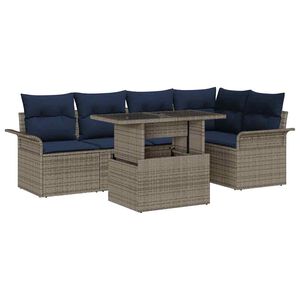 vidaXL Zestaw Sof na Ogr&oacute;d 6 szt. Szary [Syntetyczny]: Rattan poli
