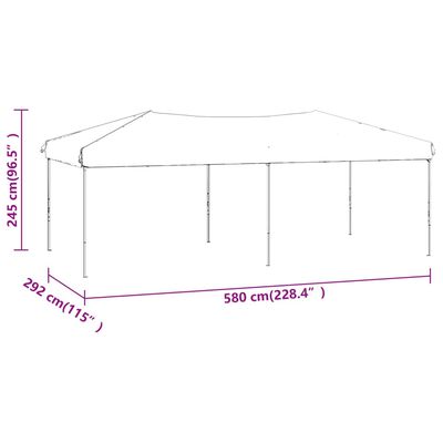 vidaXL Składany namiot imprezowy ze ściankami, kolor taupe, 3x6 m