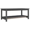 vidaXL Stolik kawowy, szary, 110x55x45 cm, lite drewno sosnowe