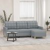 vidaXL 3-osobowa sofa z podnóżkiem, jasnoszara, 180 cm, tkaniną