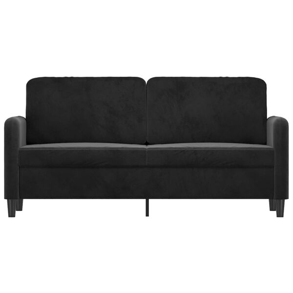 vidaXL Sofa 2-osobowa, czarna, 140 cm, tapicerowana aksamitem