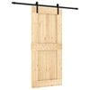 vidaXL Drzwi przesuwne 90 x 210 cm Lite Drewno Sosnowe (Nieobrobione)