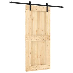 vidaXL Drzwi przesuwne 90 x 210 cm Lite Drewno Sosnowe (Nieobrobione)