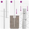 vidaXL Ogrodzenie z słupkiem Srebrny 1,4 x 25 m Stal