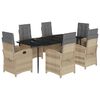 vidaXL 7-cz. zestaw mebli ogrodowych z poduszkami, mieszany beż