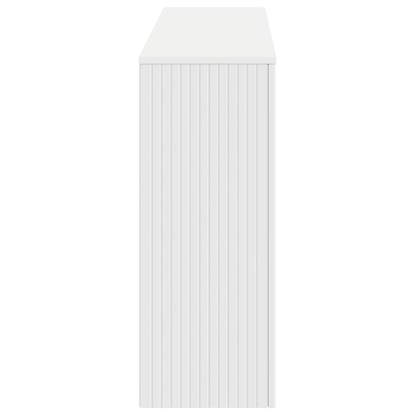 vidaXL Konsola Paski Biały 155 x 29 x 74 cm Drewno inżynieryjne