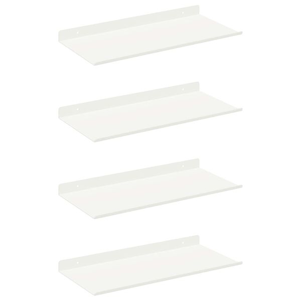 vidaXL P&oacute;łka wisząca 4 pcs Biały 40 x 18 x 2,5 cm Stal