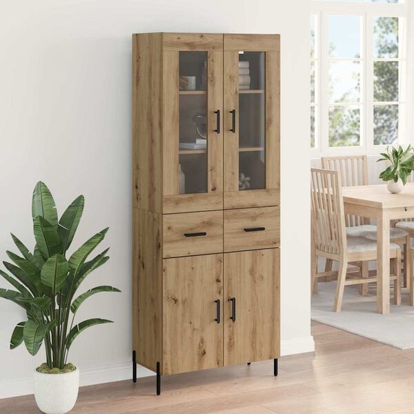 vidaXL Highboard z szufladą Dąb rzemieślniczy 69,5 x 34 x 180 cm
