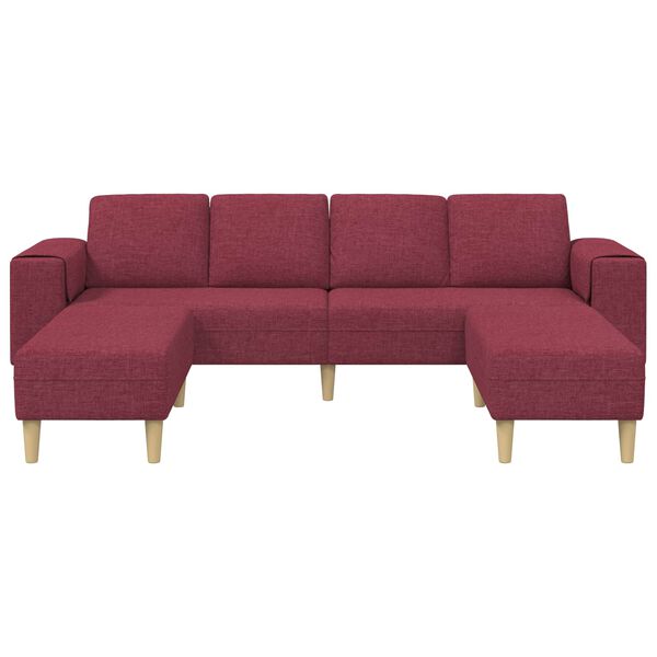 vidaXL Sofa do salonu 3 pcs Czerwone wino Poliester