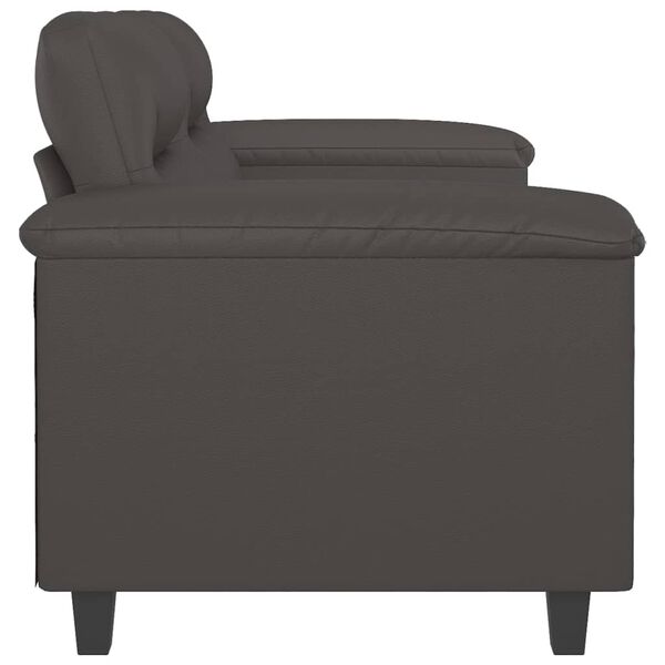 vidaXL 2-osobowa sofa, szary, 120 cm, sztuczna sk&oacute;ra