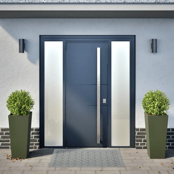 vidaXL Donice ogrodowe, 2 szt., oliwkowozielone, 35x35x75 cm, stalowe