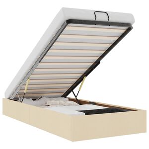 vidaXL Rama ł&oacute;żka otomana bez materaca, kremowa, 90x190 cm, tkanina