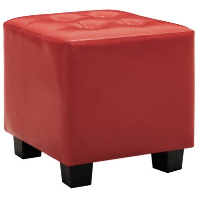 vidaXL Fotel klubowy z podnóżkiem, czerwony, sztuczna skóra